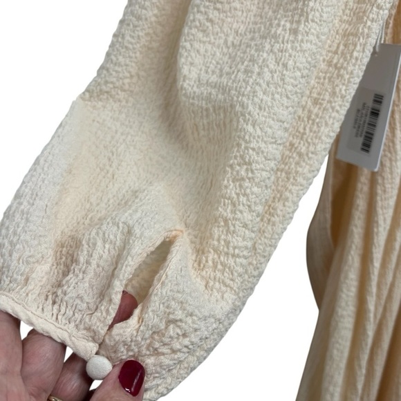 Reformation NWT Milana Blush Crepe Cotton Scoop Neck Long Sleeve Maxi Dress 8 - Picture 7 of 16